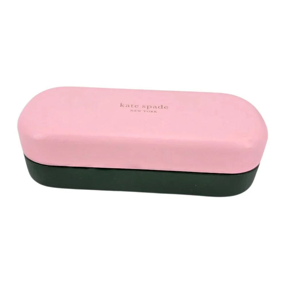 Kate Spade New York Glasses Hard Case Pink Green 6.25 X 2.75 X 2